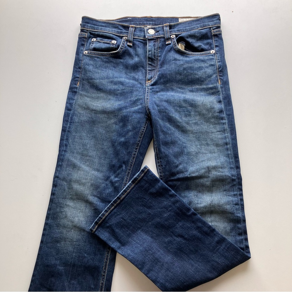 Rag & Bone 10” Crop Slim Bootcut Jeans Worcester Wash Denim Women 27 NWT
